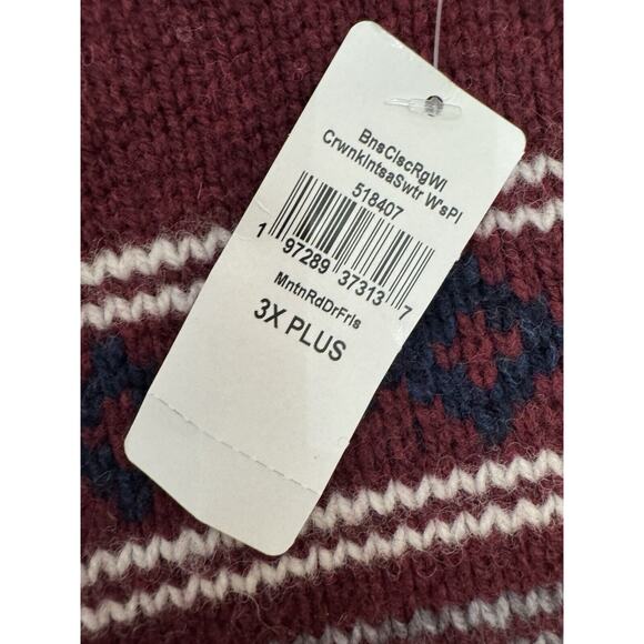 WomenS LL bean Classic Ragg Wool Crewneck Intarsia Sweater Deer Fair Isle 3XL - Picture 4 of 8